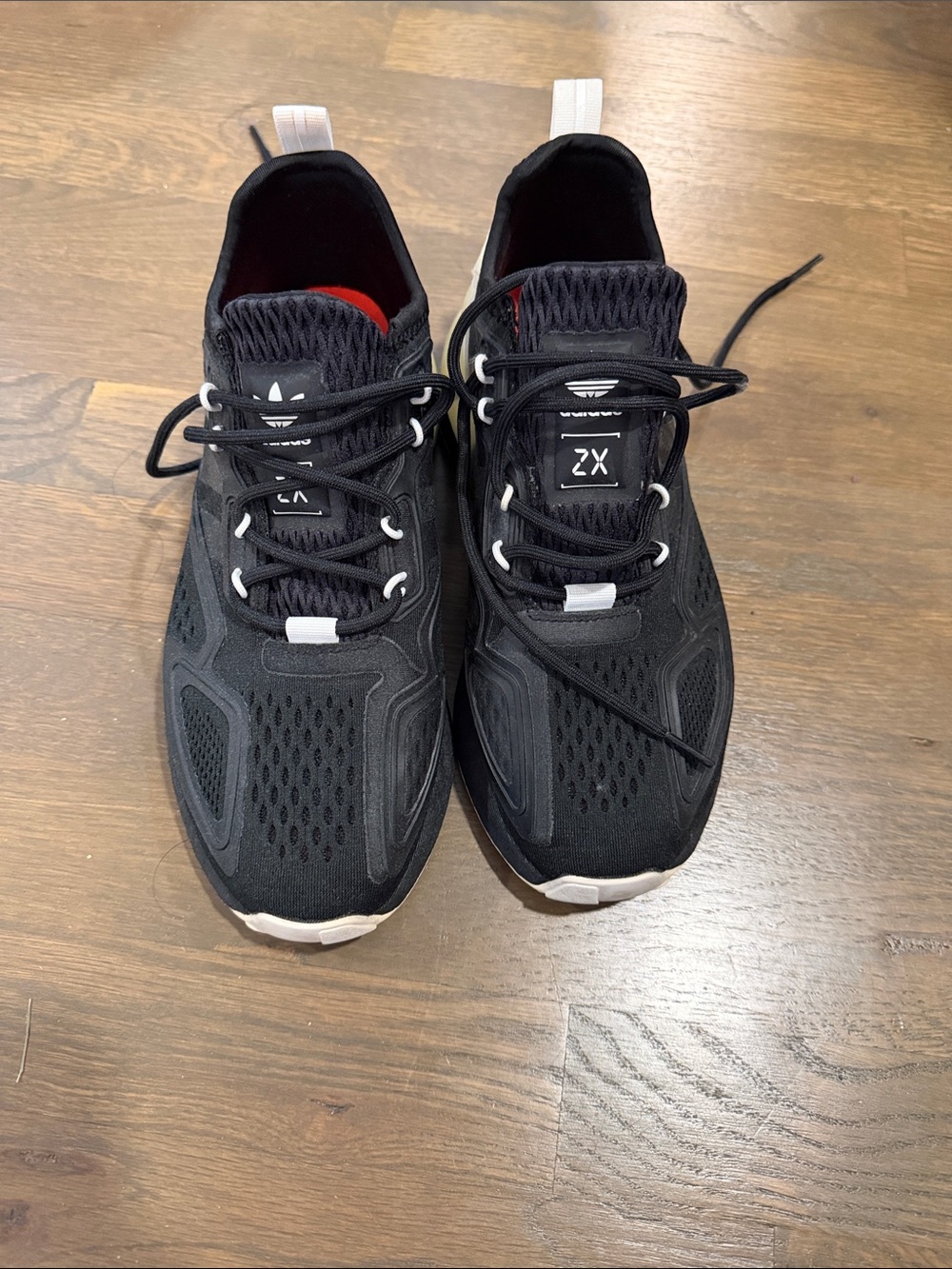 adidas Black and White ZX Mesh Trainer Sneakers